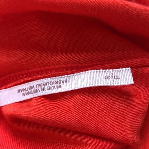 Free People Bright Orange/Red Oversized Tunic deep V-neck top - Picture 10 of 14